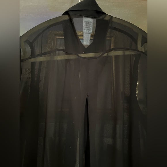 Marla Wynne Sz S sheer BLACK button shirt top Layers HSN - Picture 7 of 11